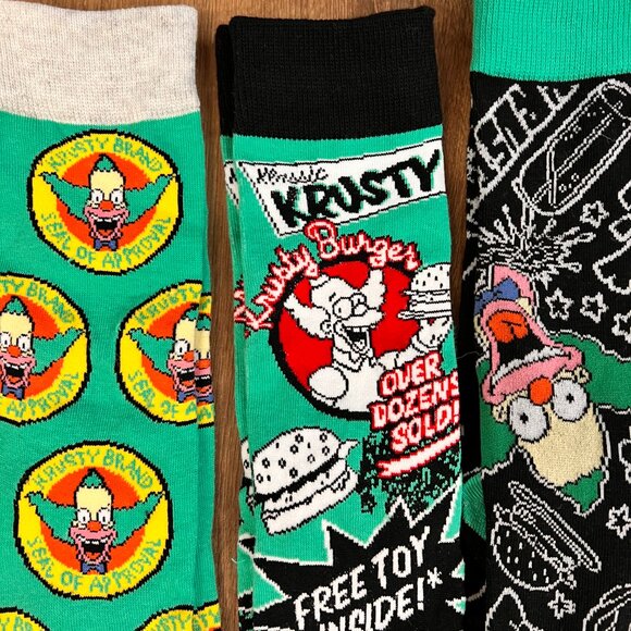 NEW Simpsons Krusty Clown Adult Novelty Sock Bundle - Picture 3 of 8